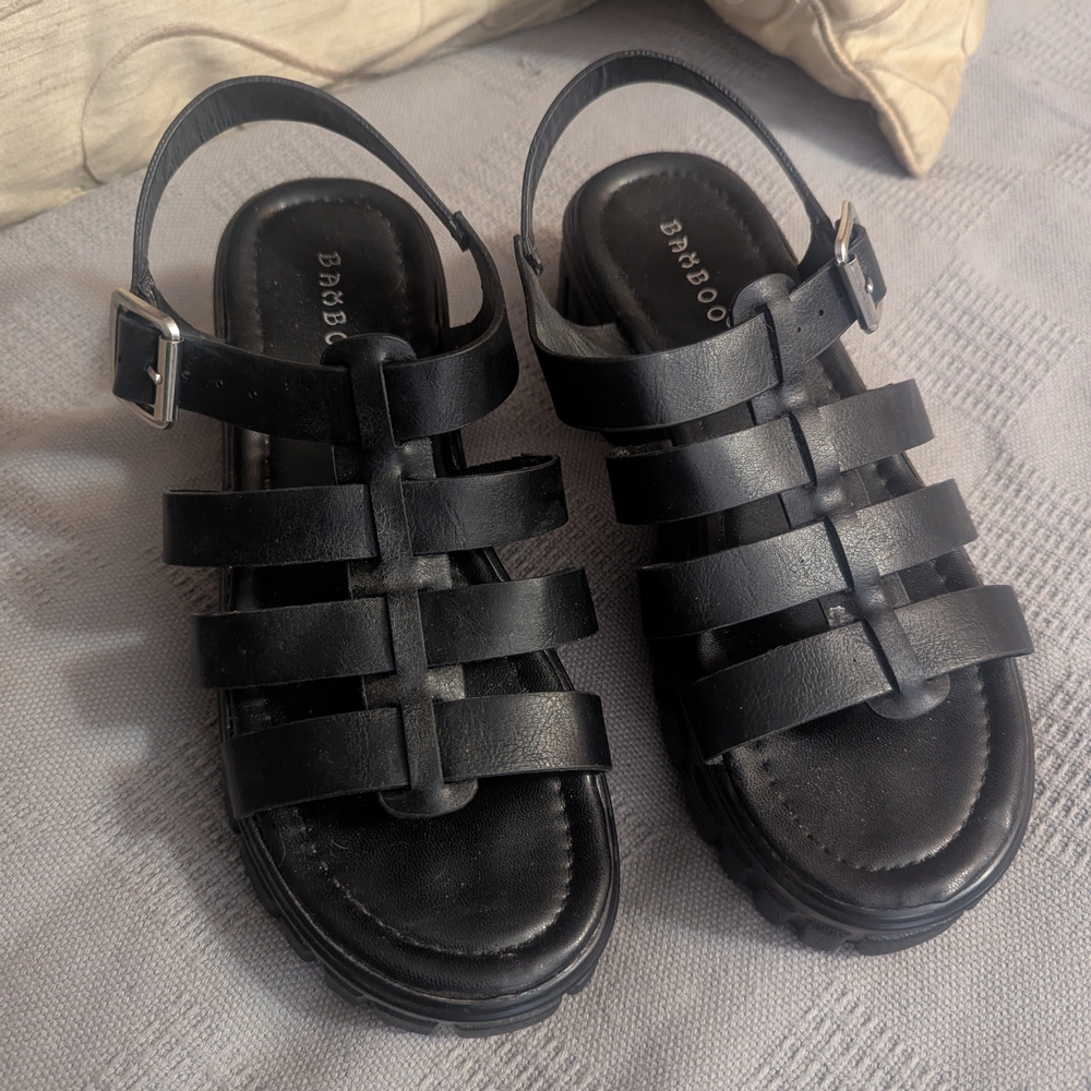 Black Strappy Sandals